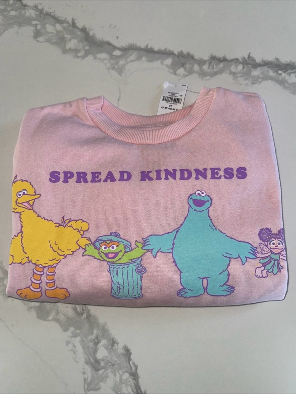Sesame Street Spread Kindness Girls’ Pink Sweatshirt Size 5 - Picture 6 of 8